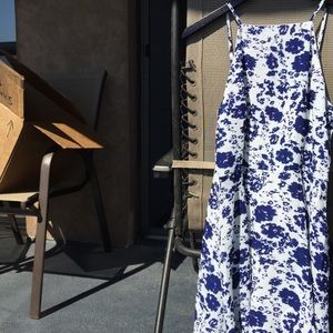 Cute abstract floral high neck summer dress